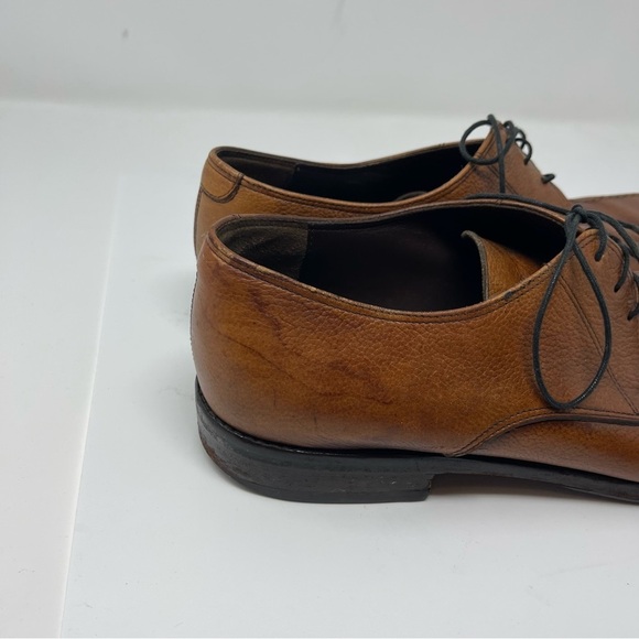 Salvatore Ferragamo cognac brown pebble leather oxfords sz 10.5 main image 7